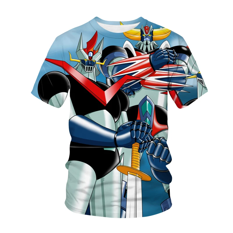 Футболка Mazinger Z с 3D принтом уличная одежда роботом из аниме-фильма мужская и