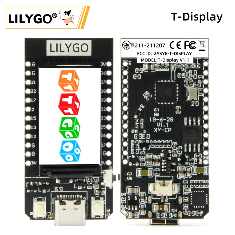 

LILYGO® TTGO T-Display 1.14 Inch LCD Control Board ESP32 Wireless Module WiFi Bluetooth Low Power Consumption Development Board