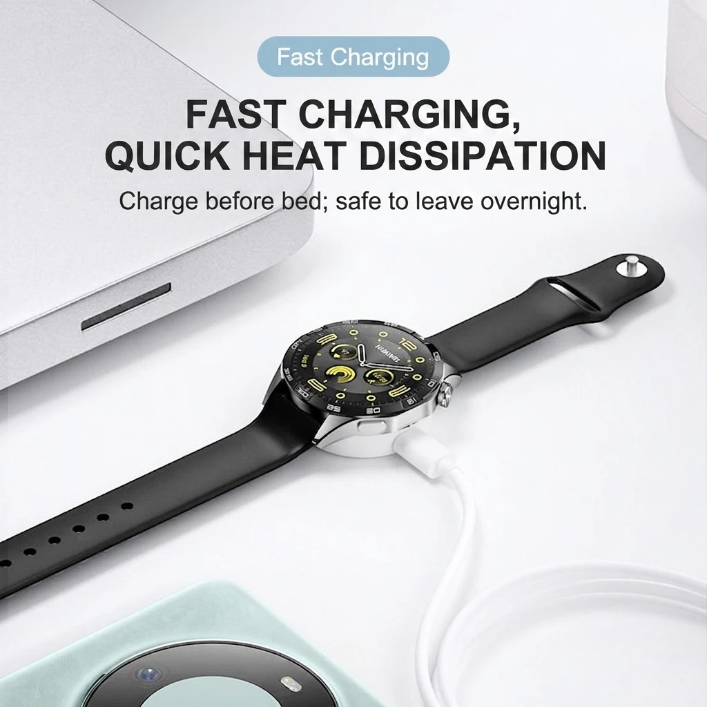 Фото Зарядное устройство для Huawei Watch, зарядка для Huawei GT3, GT6, GT5, GT4 Pro, Buds Ultimate Cyber, магнитная зарядная база для Huawei Watch 5, 4, 3. №3