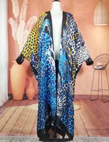 kuwait summer popular womens full length bohemian printed twill silk kimonos oversize african lady ramadan duster coats