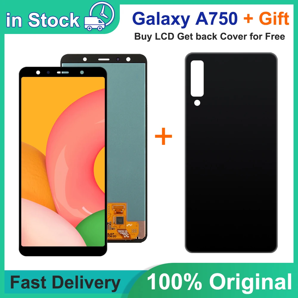 A750 Display Screen Replacement, for Samsung Galaxy A7 2018 A750 Lcd Display Digital Touch Screen with Frame for Samsung A750F