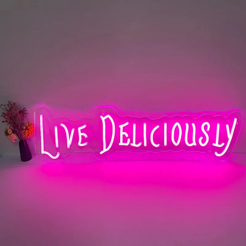 Live Deliciously Led Neon Sign Home Wall Witchy Decor Wouldst Thou Like to Gothic Horror Satanic