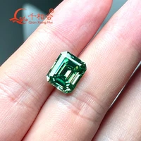 emerald shape 0 5ct 5ct wholesale cheapest green color moissanite diamond cut loose stone