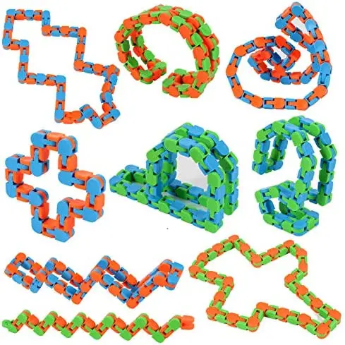 

Kit Wacky Tracks Fidget Toy Chain Snake Puzzle Toy New Chain Snake Aleatorios Mounts and Dismounts D Fluid Bracelet