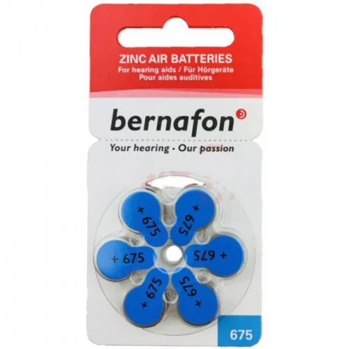 Bernafon Hearing Aid Headphone Battery No:675 (10x6 set = 60 PCs)