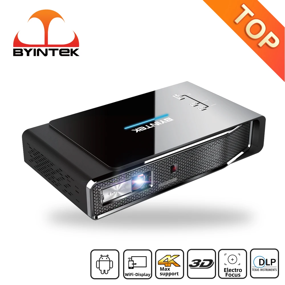 BYINTEK R15 Projector Portable 3D Android WIFI LED DLP Projectors 300inch Smart Mini Projector Home Theater for 1080P 4K Video