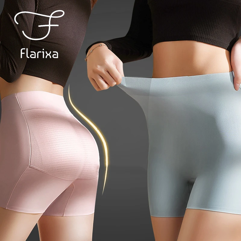 Flarixa Seamless Safety Pants Women Fake Ass Butt Lifter Pant Invisible Hip Enhancer Booty Pad Push Up Underwear Control Panties