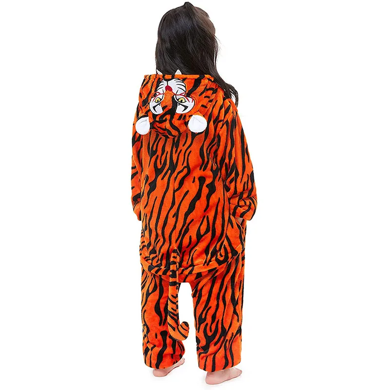 Family Kigurumi Pajamas Brown Tiger Animal Onesie Cosplay Costume Pajamas For Kids and Adults