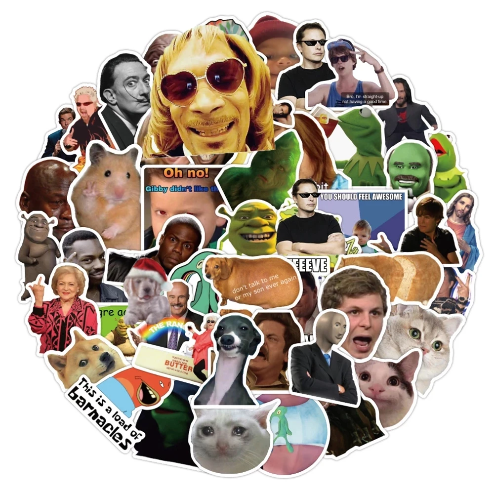 

10/30/50pcs Funny Meme Graffiti Stickers Kids Toys Laptop Phone Motorcycle Car Fridge Guitar DIY Waterproof Sticker Decals