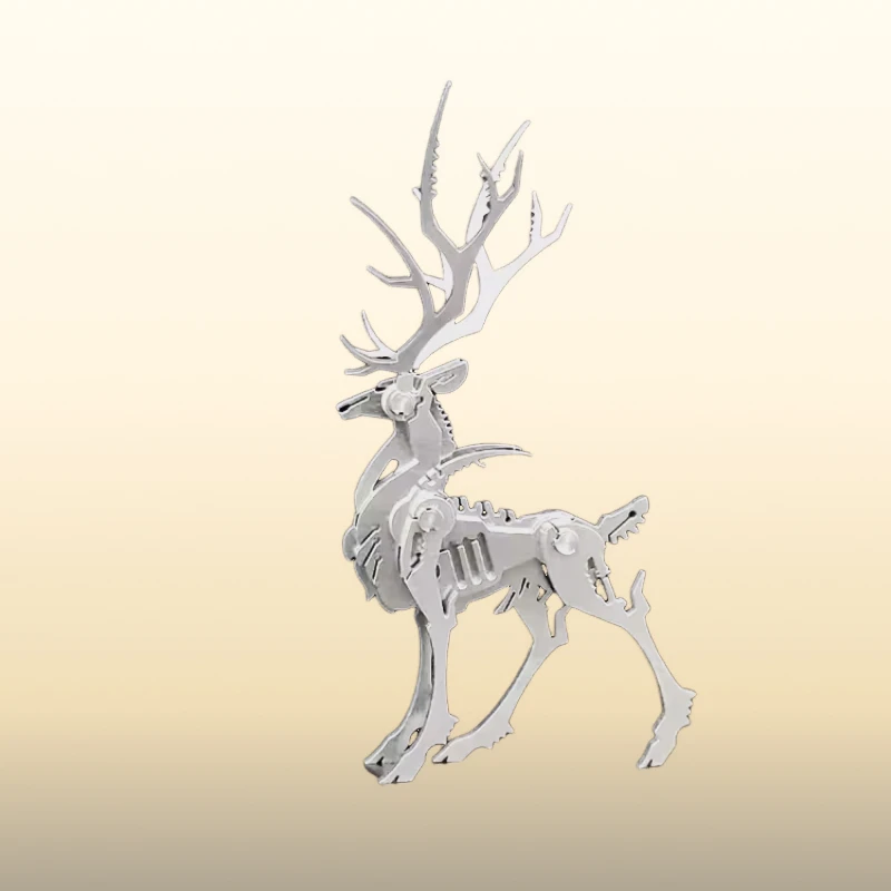 Металлическая 3D модель пазла в виде оленя съемная Головоломка из нержавеющей