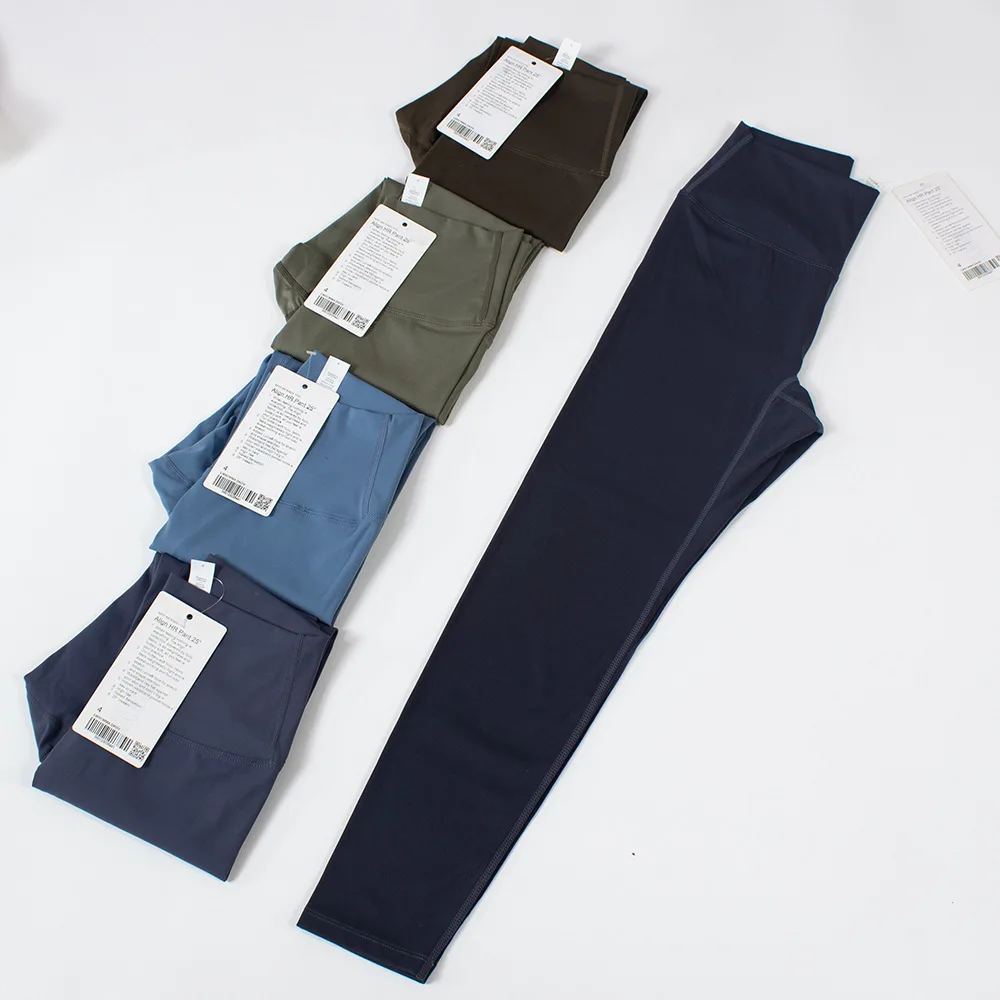 Luluwomen Athletic High Waist Yoga Pants Fitness Running Breathable Quick Dry Ladies Athletic Yoga Leggings Custom Logo