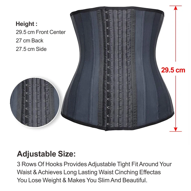 Women's Underbust Latex 25 Steel Bone Waist Trainer Corsets Hourglass Body Shaper Sport Girdle Stomach Slimming Belt Cincher