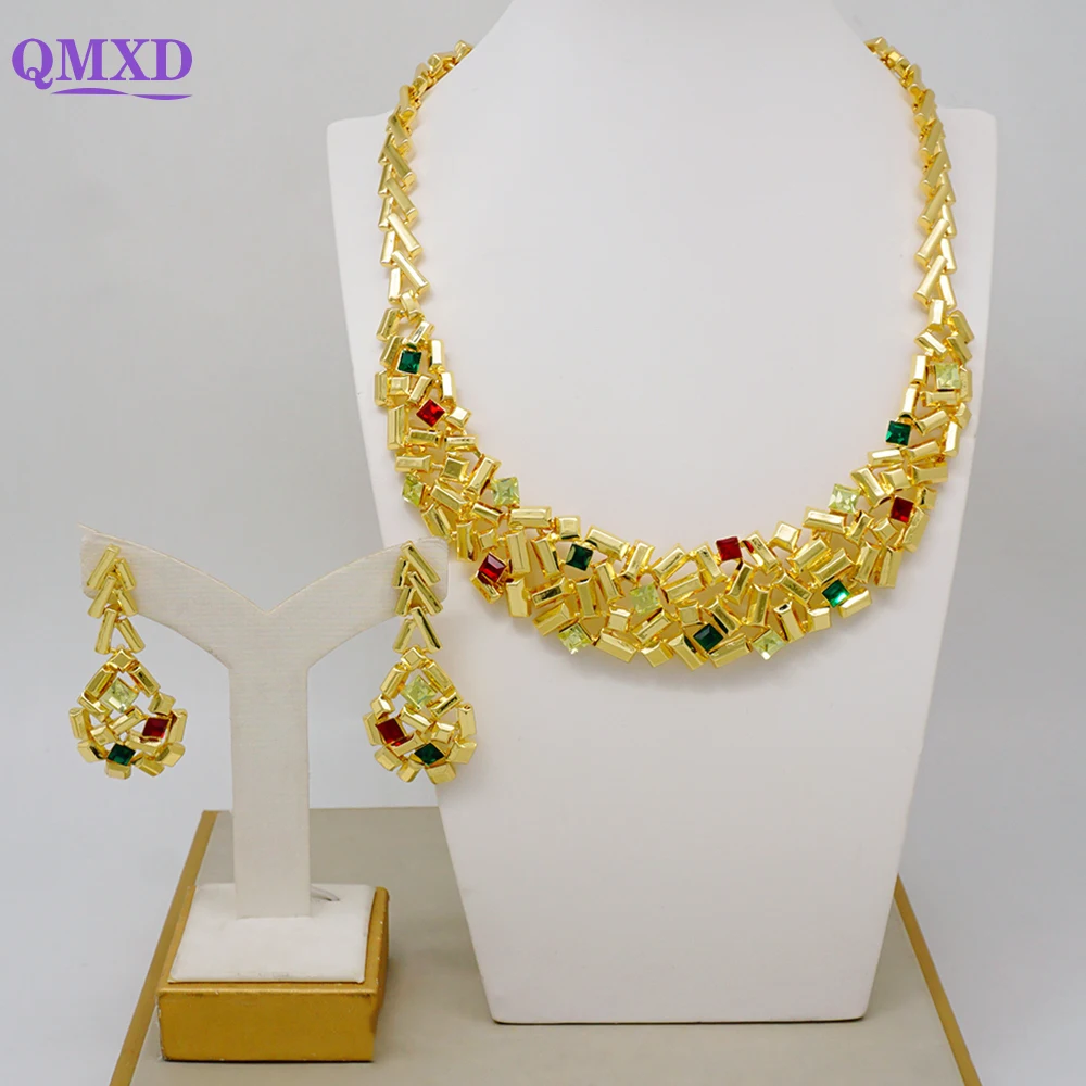 Женское свадебное ожерелье, Свадебное колье с золотым покрытием