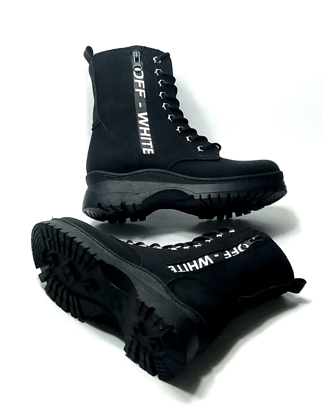 

women black color flat sole military model rubber sole hairy boots 1st quality handmade thick sole modern winter water resistant