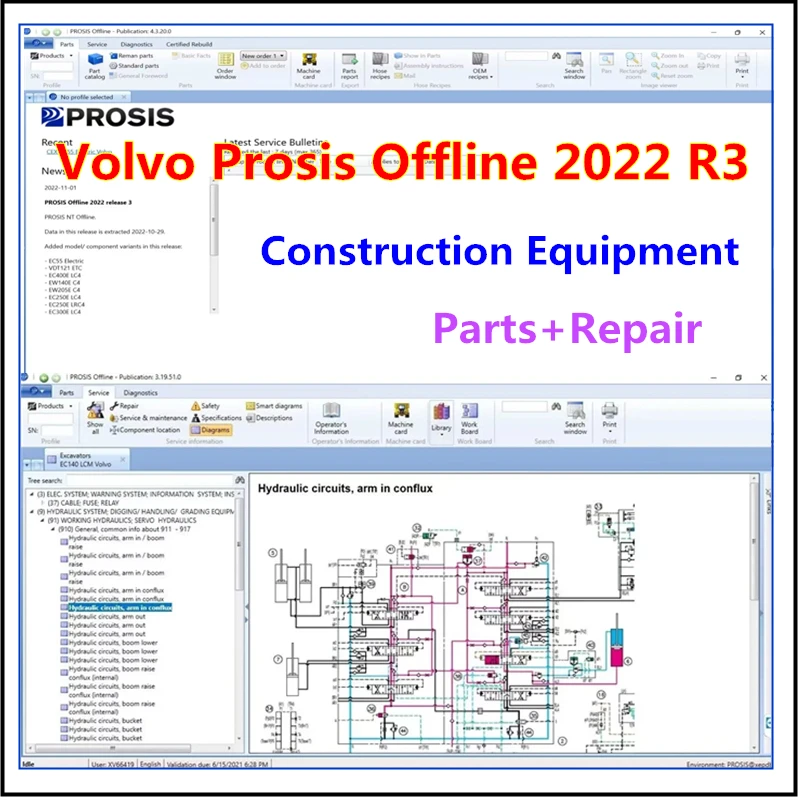 2022 R3 строительное оборудование PROSIS 2022,11 (Запчасти + ремонт) + установка видеоинструкции + активатор для неограниченной установки для volvo