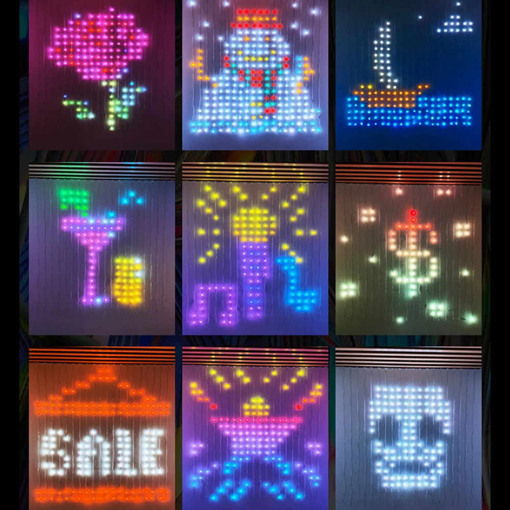 Гирлянда для оконных занавесок меняющая цвет сказочные огни светодиодная