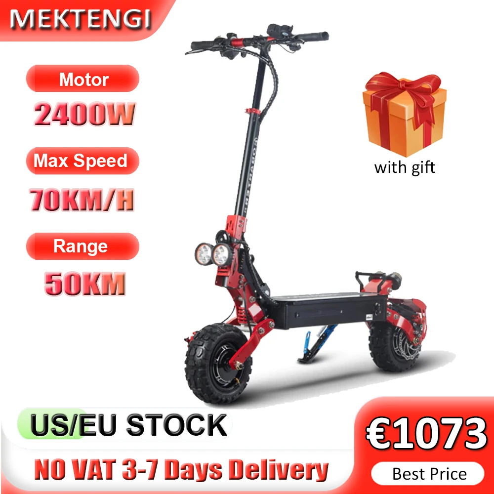

X3 Electric Scooter For Adults Dual Motor 2400W Top Speed 70KM/H 48V 21AH Battery Range 50KM 11 Inch Tire Foldable E-Scooter