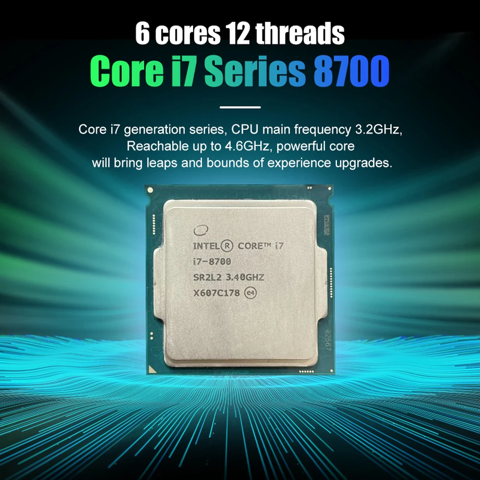 Фото Бывший в употреблении оригинальный процессор Intel Core i7 i7 8700 CPU QN8H 2,9 ГГц, 6-ядерный, i7-8700 HD630 LAG1151, поддержка материнской платы B360 Z370 №2