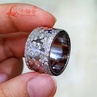 12 6mm width half inlay moissanite ring men and women sterling 925 silver round diamond engagement male datting jewelry