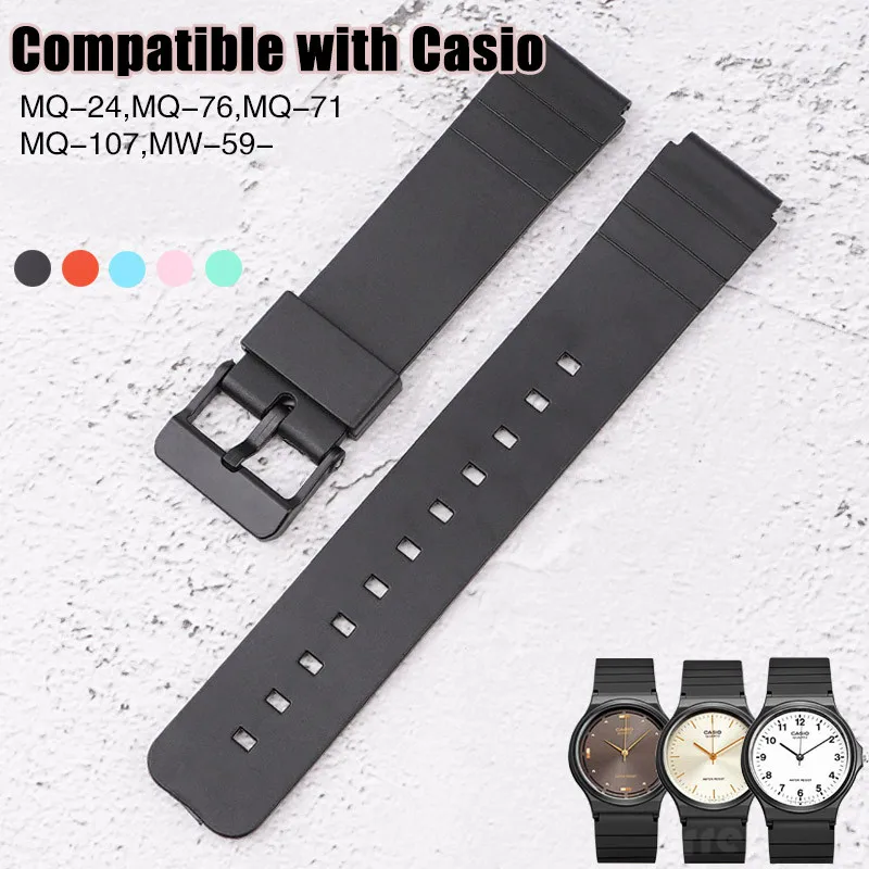 

Resin Strap For Casio MW-59/MQ-24/MQ-27/MQ-71/MQ-76 16MM Watch Band Man Woman Sports Waterproof Replacement Watch Accessories
