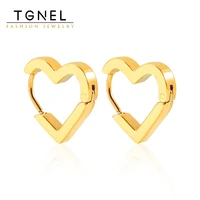 classic fashion stainless steel gold color plated hoop earrings love lightweight small hoop jewelry for girls