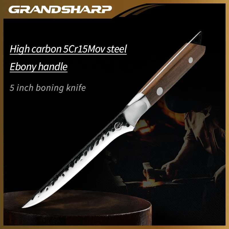 

Нож для косточек Grandsharp, инструменты для мясника, кухонный нож шеф-повара из нержавеющей стали для барбекю, для приготовления пищи на открытом воздухе, экологически чистый продукт