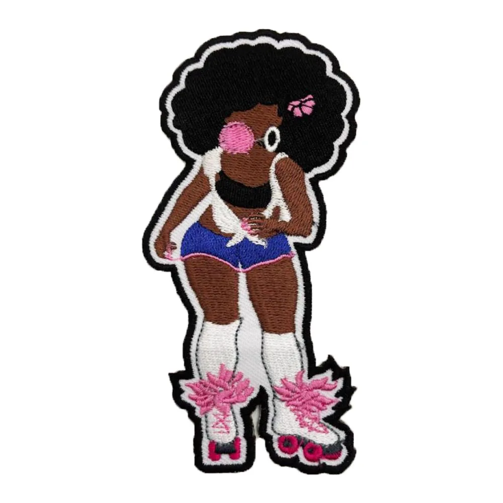 Ролк Сакет патчи вышивка утюгом на одежде рок отказов Африка милая девушка пакет