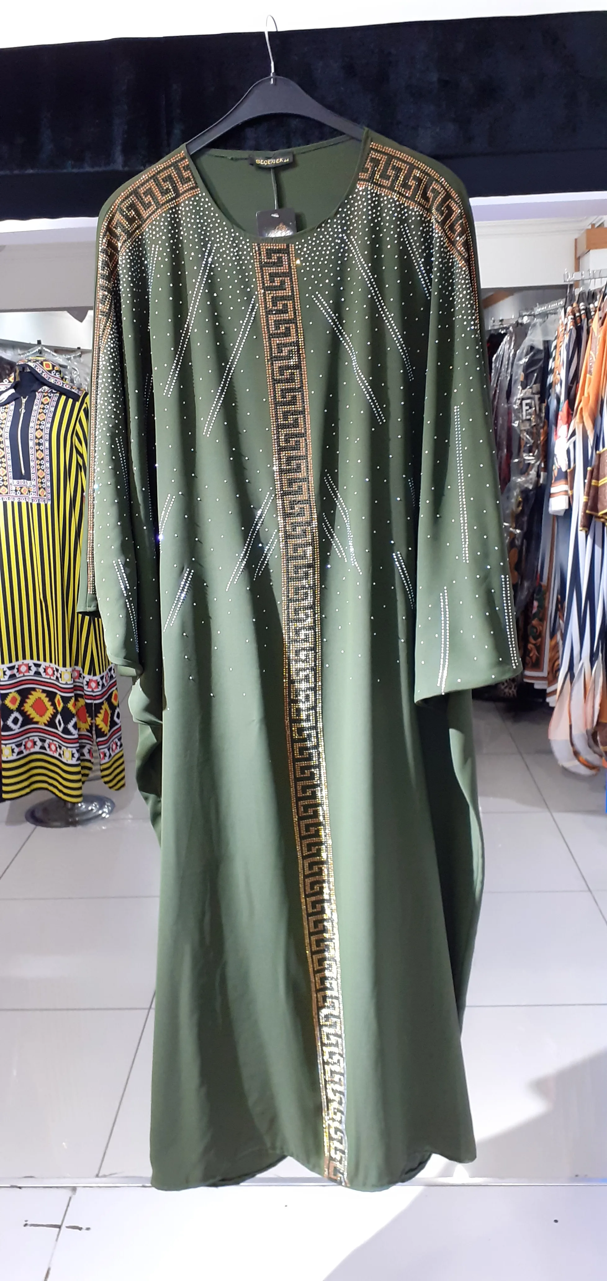 Muslim Hijab Dress Caftan Marocain Shiny Stones Kimono Islamic Clothing New Fashion Abayas For Women 2022 Elegant Hijab Dress