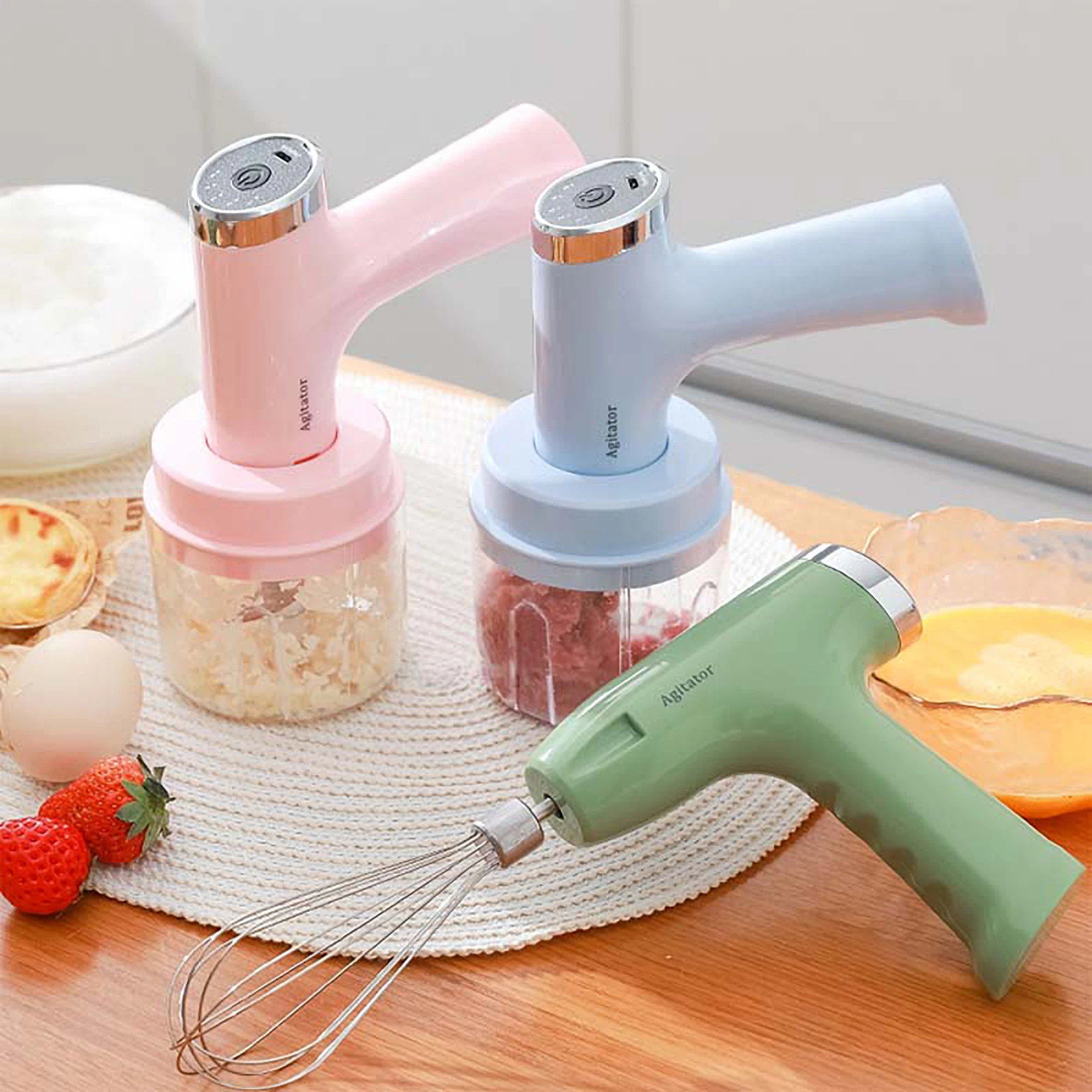 

Electric Blender Wireless Food Mixer Egg Beater Handheld Automatic Mini Egg Whisk Cream Dough Mixers