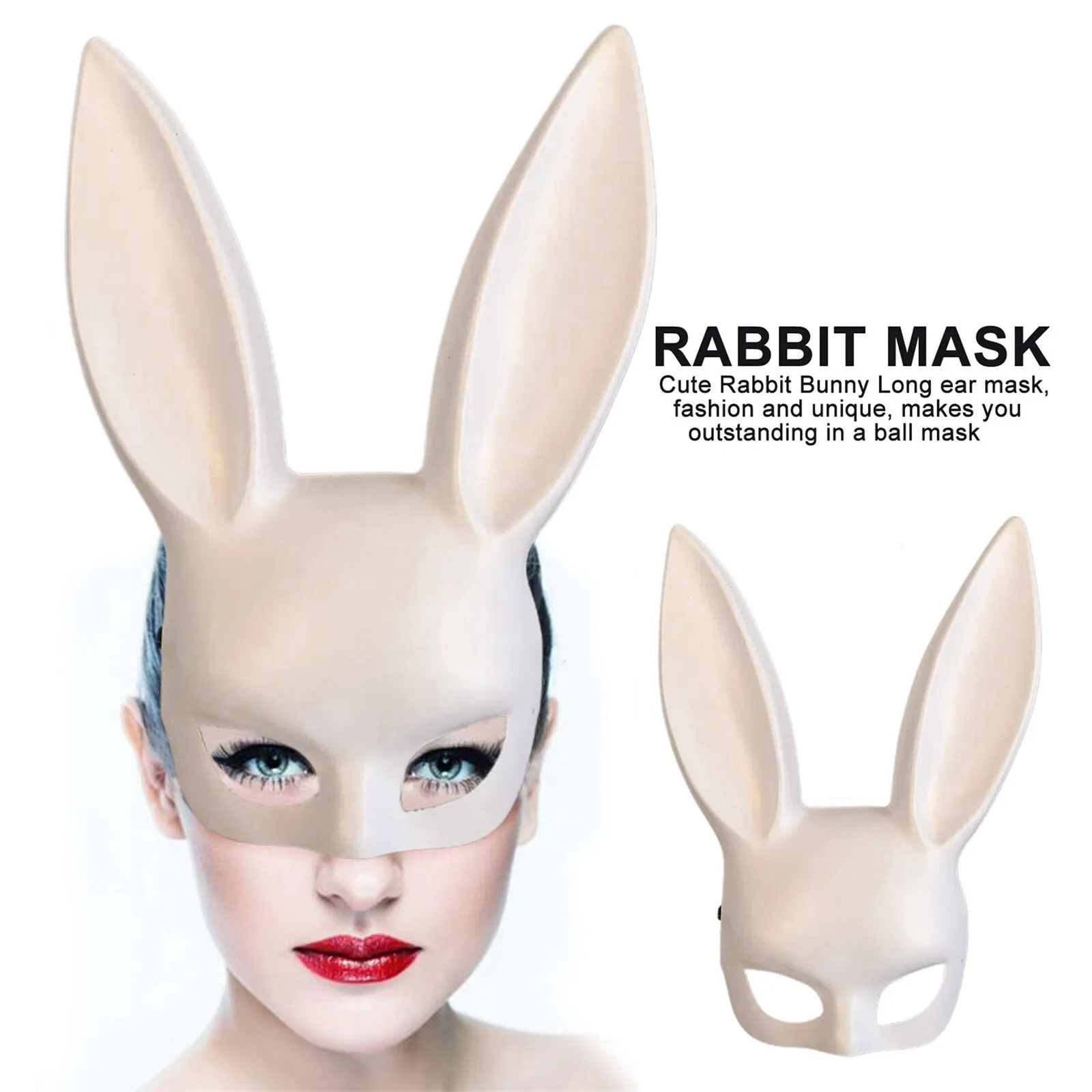Маска кролика на половину лица Хэллоуин для пасхальных вечеринок и ночных клубов