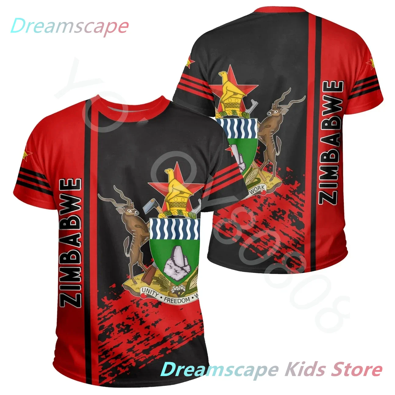 Мужская Летняя Повседневная Футболка С Флагом Зимбабве И Гербом Уличная Одежда