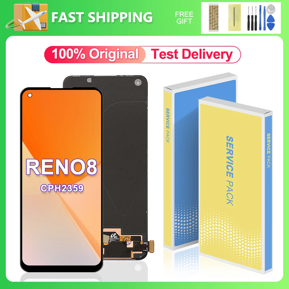 

6,4 "оригинальный экран для OPPO Reno 8 CPH2359 ЖК-дисплей сенсорный экран дигитайзер в сборе запасные части для OPPO Reno 8 LCD