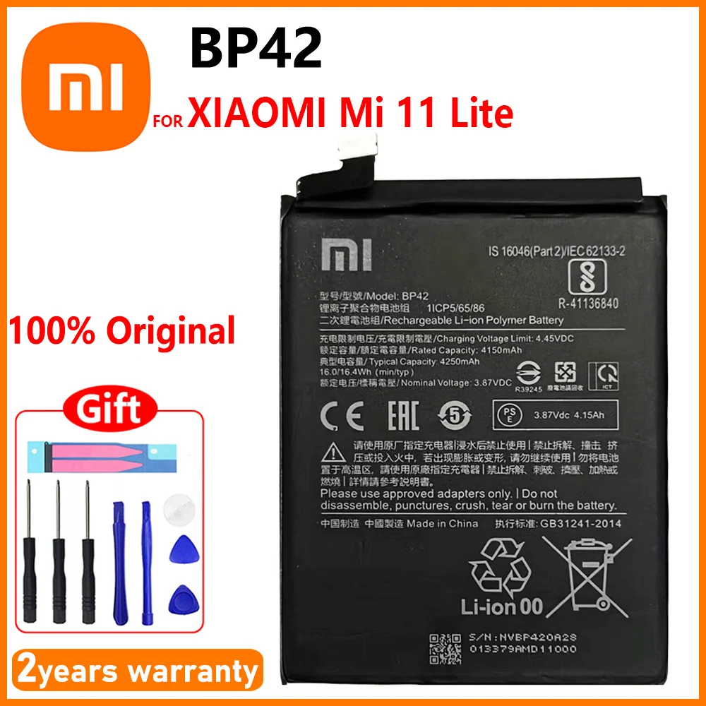 

100% оригинальный высококачественный Xiaomi совместимый с MIUI / Redmi Note 11 Pro BM5A 5160 мАч телефонные батареи батарея + Бесплатные Наборы инструментов