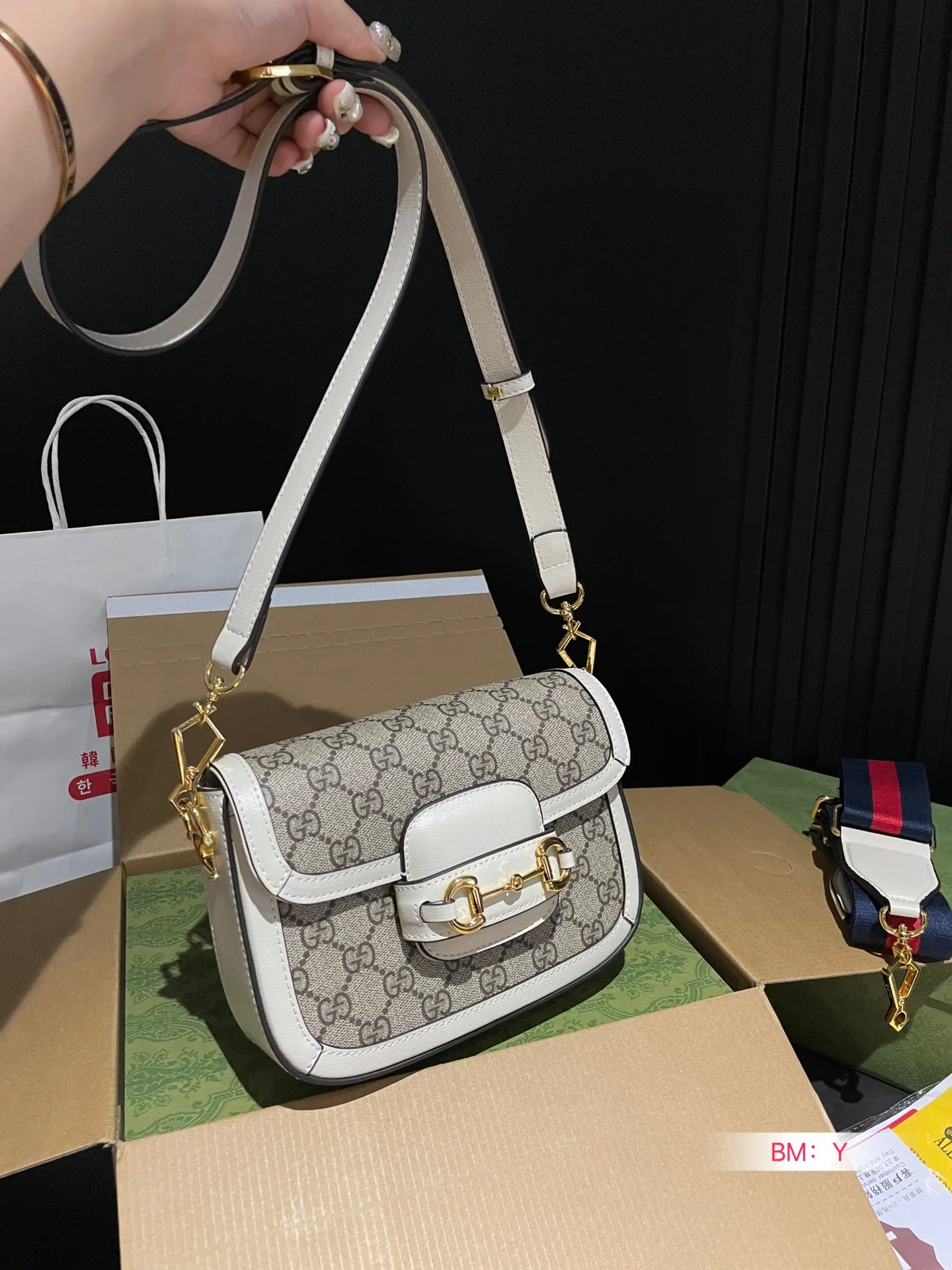Женская большая сумка с принтом GUCCI