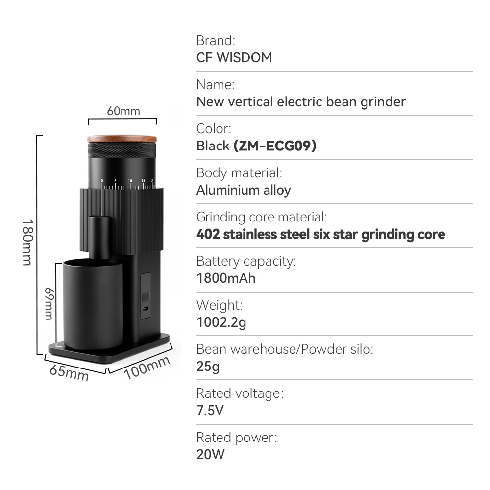 

Портативная электрическая кофемолка из нержавеющей стали Bosch