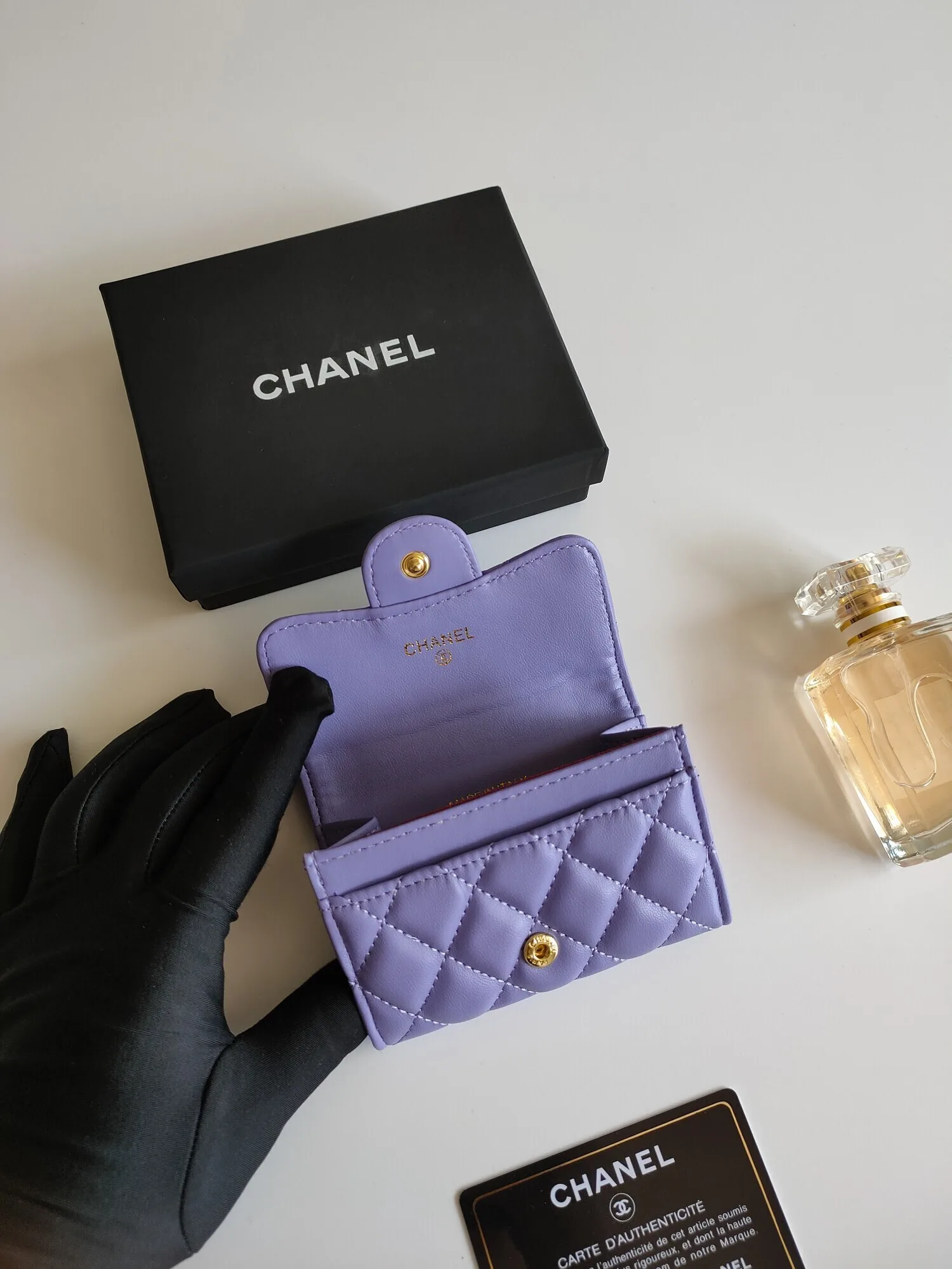 В Стиле Держатель Для Карт Chanel Classic Flap Из Овчины И Яловичной Кожи Копия 1:1