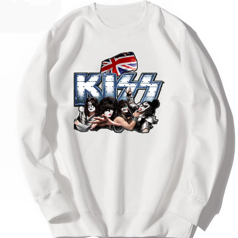 

Rock Band Kiss Sweatshirt Men Women Fashion Sweatshirts Kids Boy Hip Hop Tops Tees Boys Girl Clothing Letter Print Camiseta Punk
