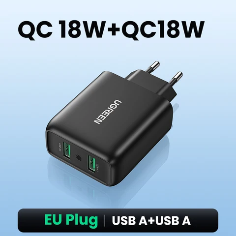 Ugreen USB зарядное устройство Quick Charge 3,0 36W быстрое зарядное устройство адаптер QC3.0 мобильный телефон зарядные устройства для iPhone Samsung Xiaomi Redmi зарядное устройство