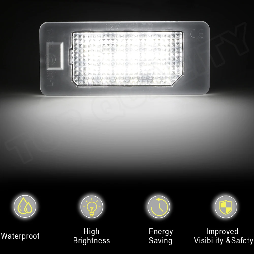 

2 шт. светодиодная лампа освещения номерного знака для SKODA Rapid Yeti Octavia 3 Superb B6 Fabia для Audi A1 A3 A4 A5 A6 A7