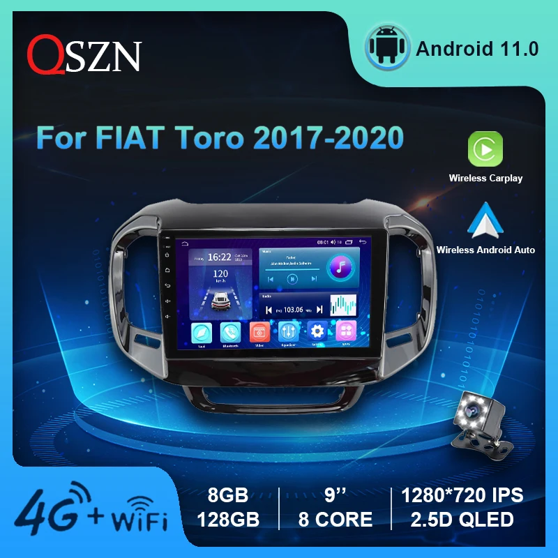 

QSZN Android 11 Car Radio For FIAT Toro 2017-2020 Video Multimedia Player GPS Carplay Auto 8+128G Autoradio DVD Stereo