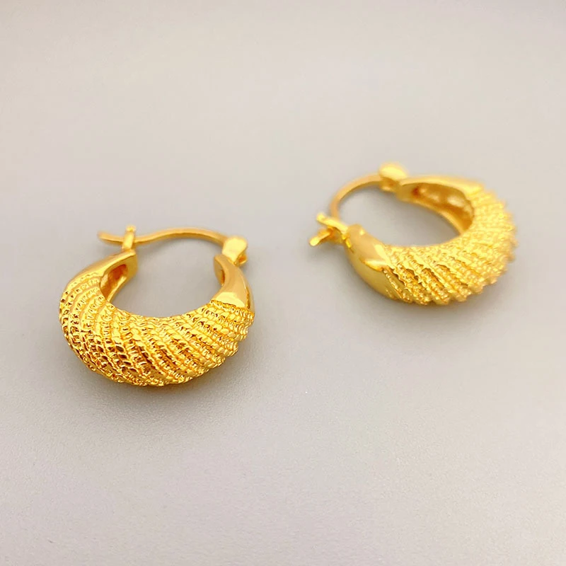 Vintage Pocket Shaped Earrings for Women Golden Earring Luxury Korean Earrings Wedding Party Elegant Jewelry Christmas Gifts