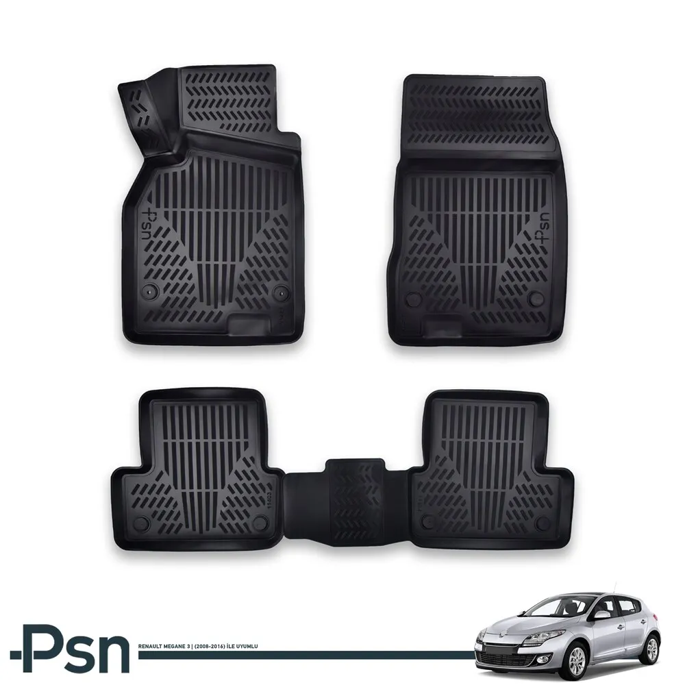 

3D Pool Car Mats Renault Megane 3 Between 2009 2016 Auto Interior Carpet Protector Accessories Rubber Luxury Floor Non Slip PSN