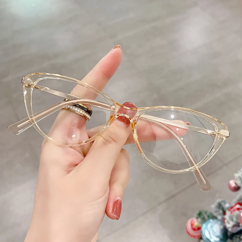 

TR90 Frame Transparent Cateye Optical Spectacles Women Cat Eye Glasses Anti Blue Light Eyeglasses