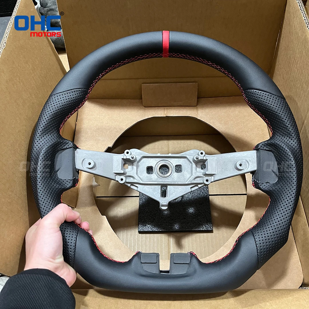 Фото Руль OHC Custom для Jeep Wrangler JK/JKU 2011-2016, кожаный, перфорированный №1