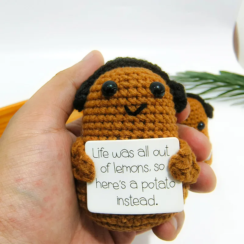Забавный вязаный товар Рождественский положительный картофель милая шерстяная