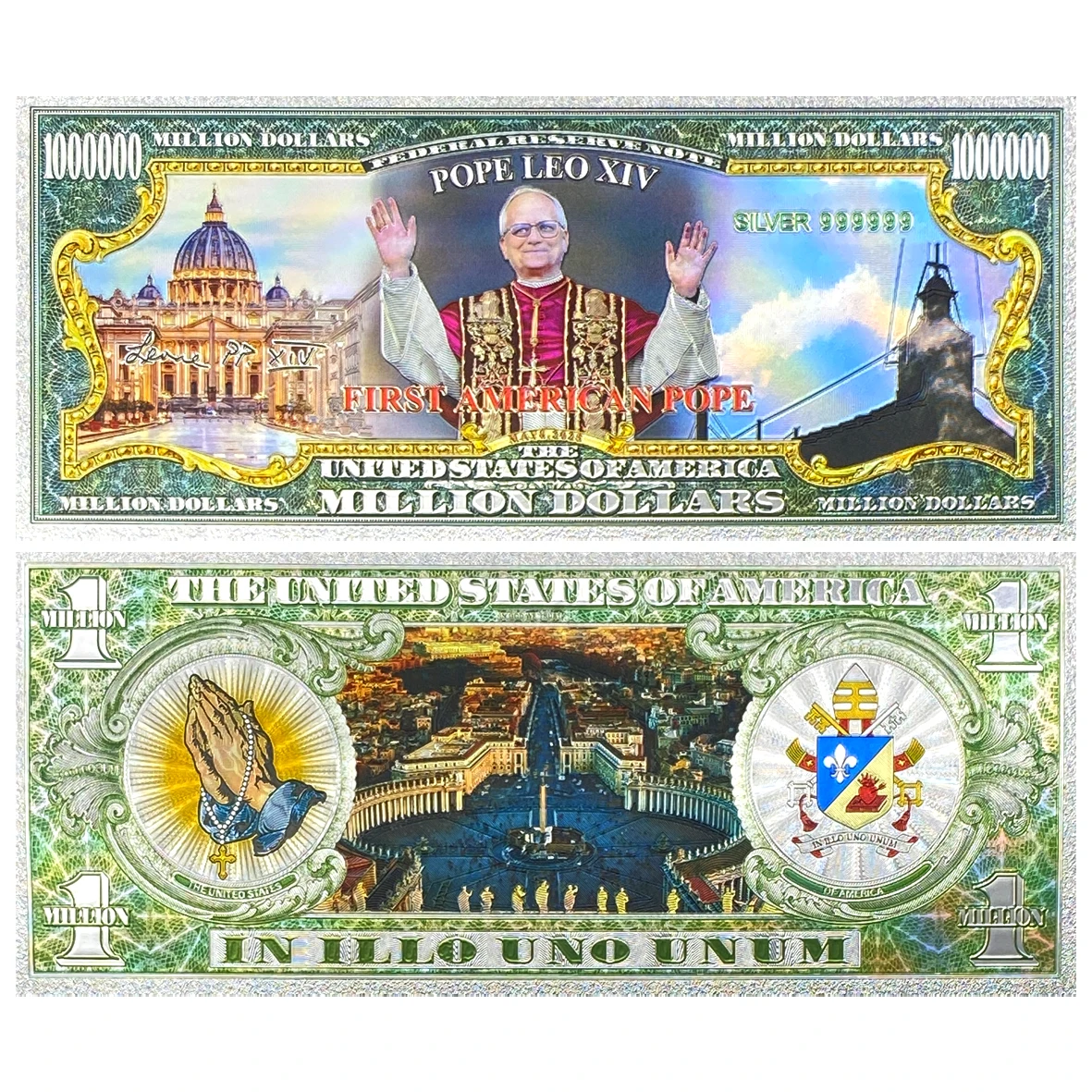 

Золотые банкноты KDLXG "Первая Америка Папа"