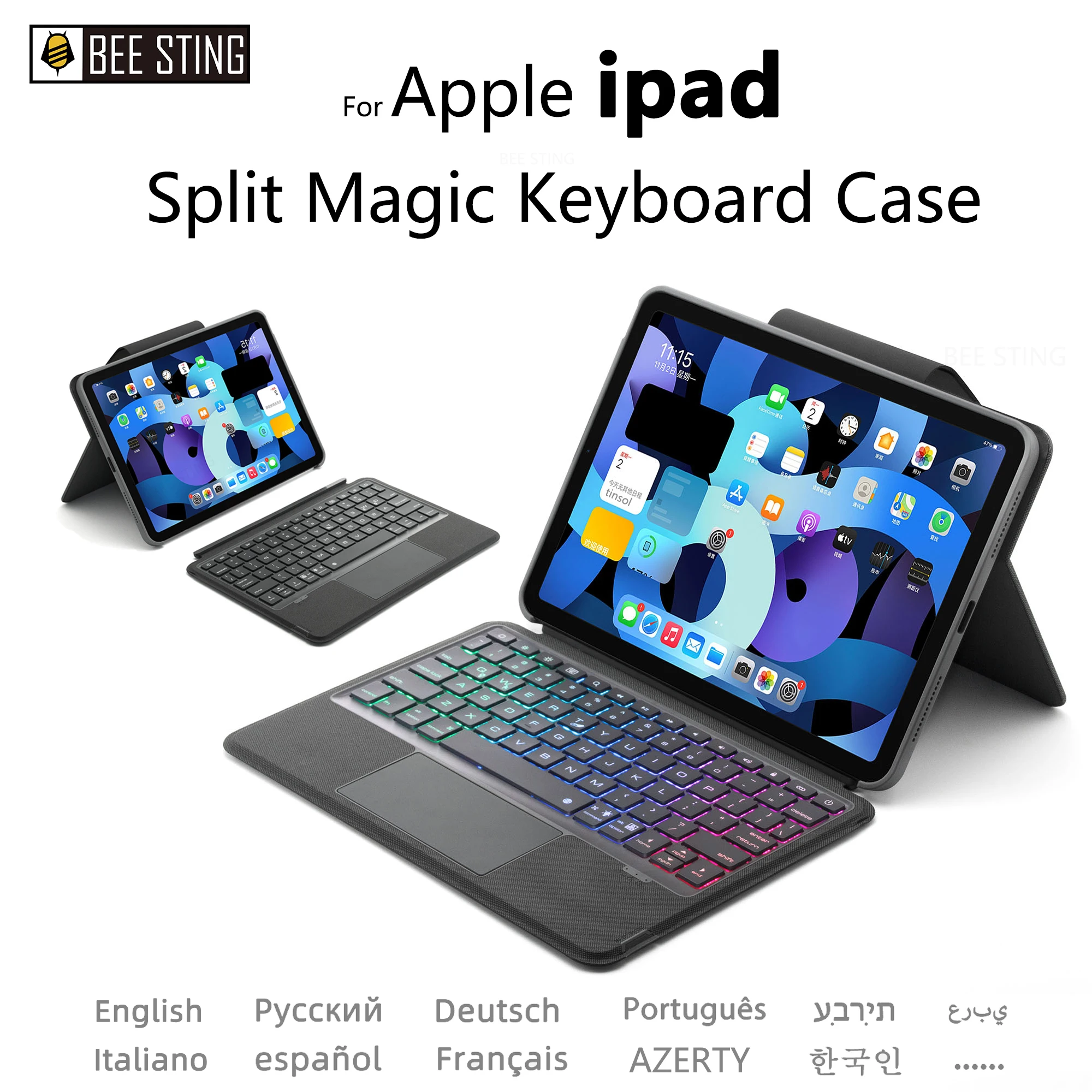 Split Magic Keyboard For ipad Pro 11 2021 2020 2018 Air 4 5 10.9 10.5 2022 5th 4th 3rd 10.2 7th 8th 9th Mini 6 8.3 Keyboard Case