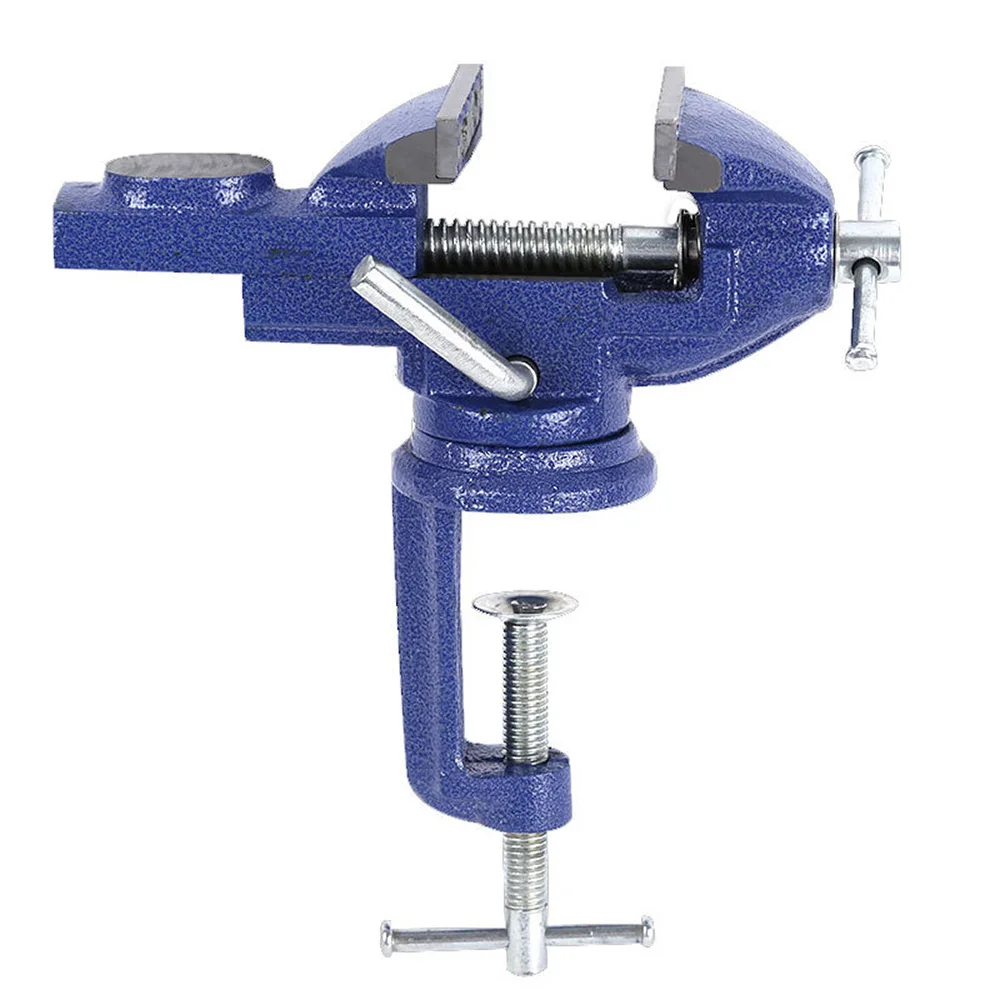 

Table Clamp Vise Iron Rotary Tool, 360° 60mm Cast Iron Table Vise Clamp for Jewellers Hobbyists DIY Crafts Model Building Tools