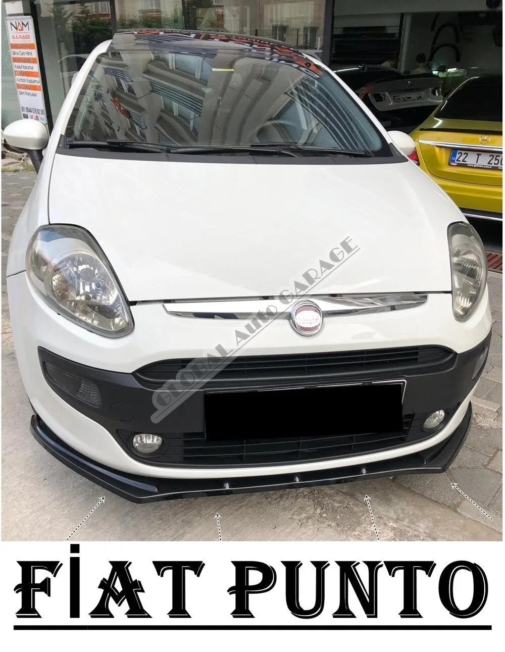 

For Fiat Punto Front Bumper Attachment Lip 2003-2020 Piano Glossy Black Splitter Diffuser Universal Spoiler Bumper