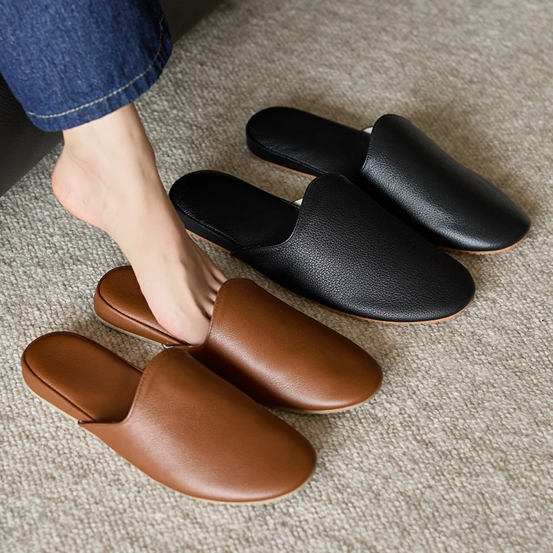 Тапки унисекс из натуральной кожи